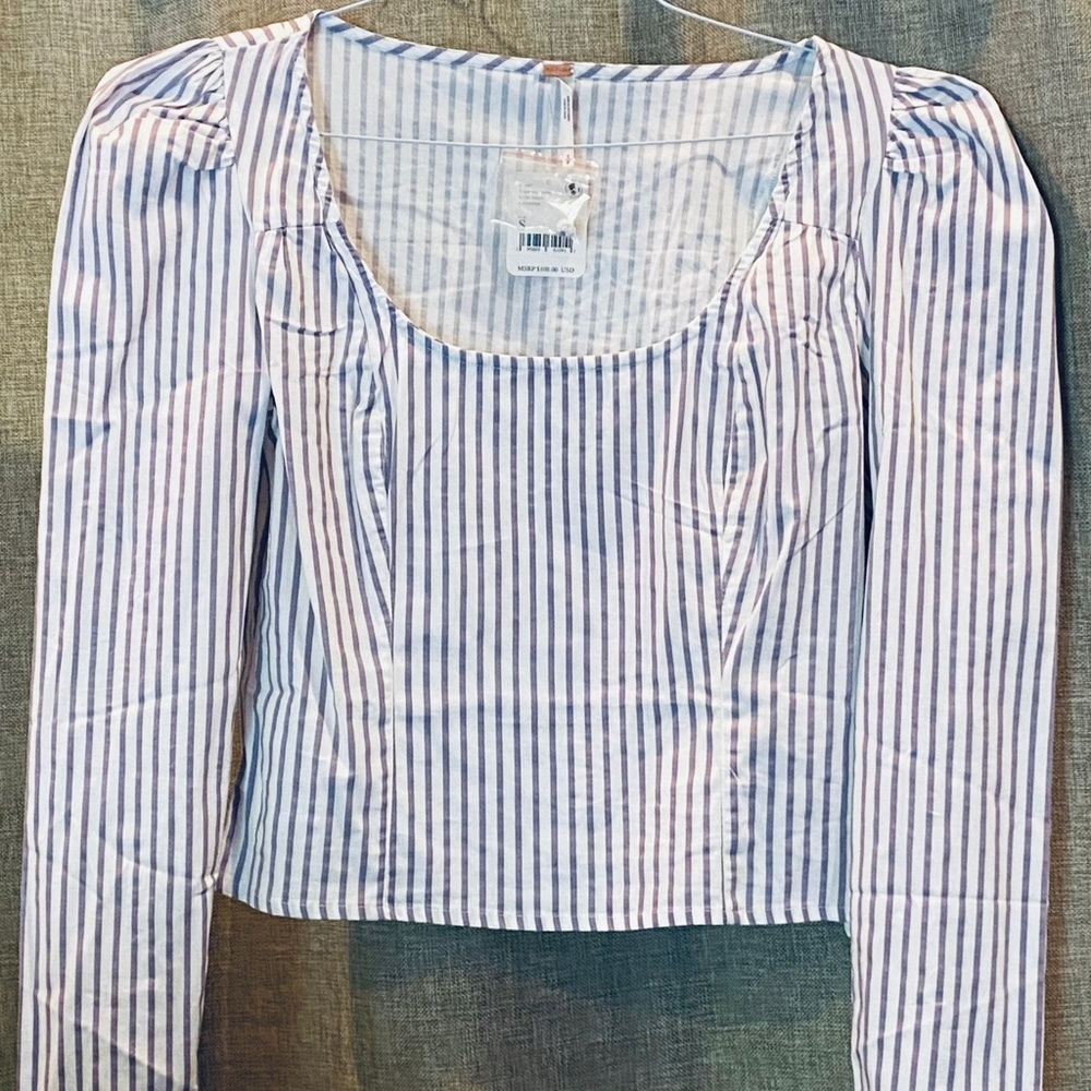 **SOLD** Free People Striped Blouse with zipper